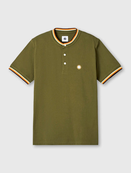 RD1 Clothing Pretty Green Pennington Grandad Polo-khaki