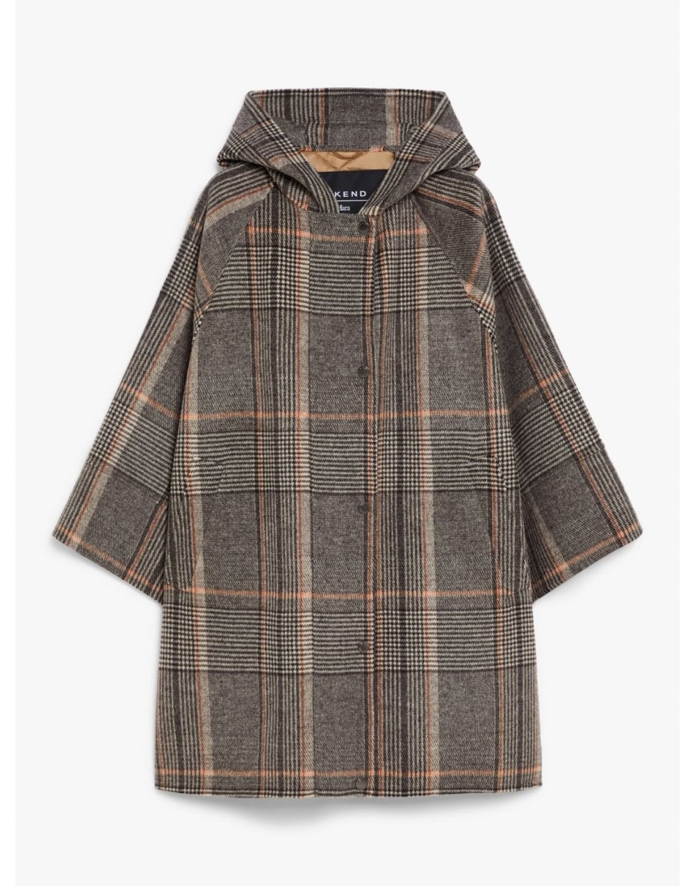 Max Mara Weekend Max Mara Weekend Agitare Check Wool Cape Col: 001 Grey Check, Size: 10