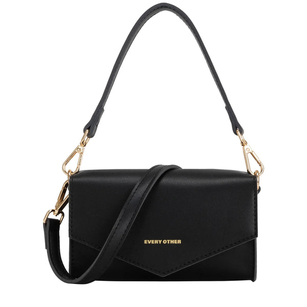 Every Other 12004 Mini Flapover Crossbody Shoulder Bag In Black