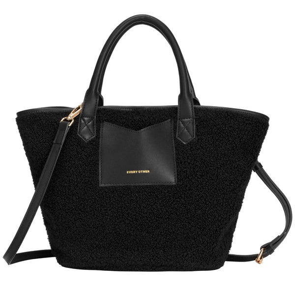 Every Other 12036 Large Bucket Style Sherpa Bag In Black