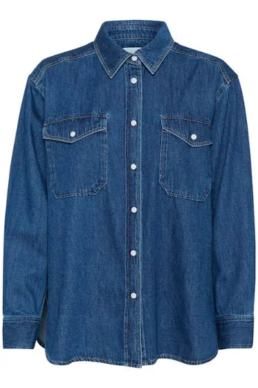 Part Two Collette Shirt L/s In Medium Blue Denim