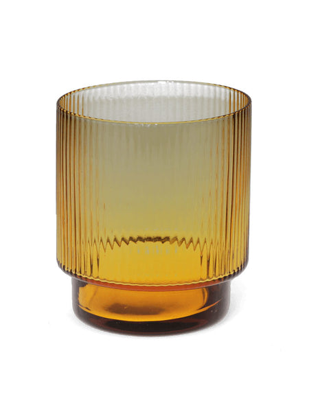 Rex London Ribbed Glass Tumbler -amber