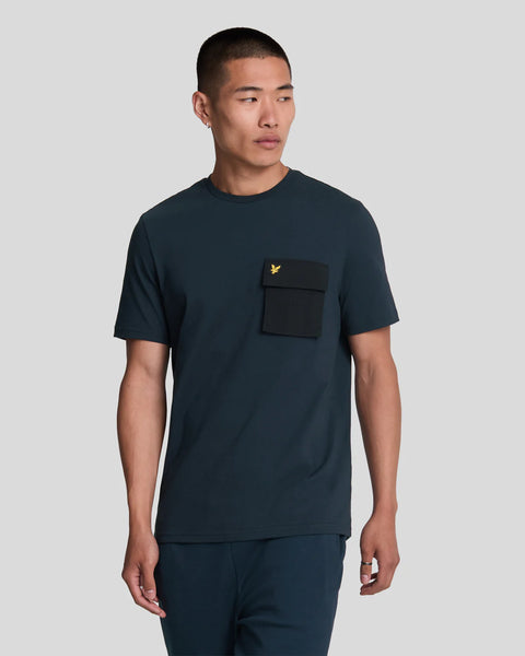 Lyle and Scott Woven Pocket T-shirt In Dark Navy