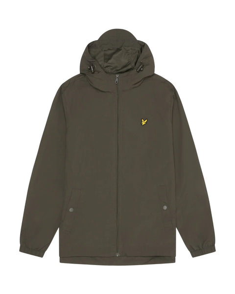 Lyle and Scott Zip Through Hooded Jacket In Olive