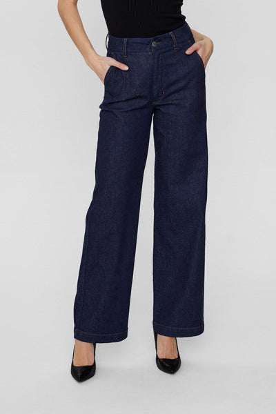 Numph Nuamber Dark Blue Denim Trousers