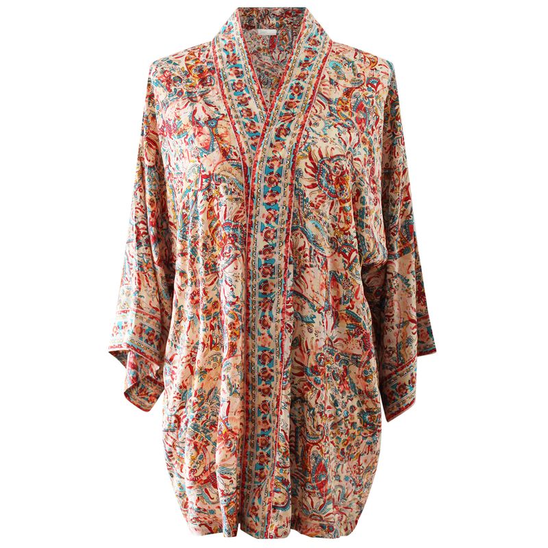 Powell Craft Red, Blue & Orange Paisley Viscose Summer Jacket