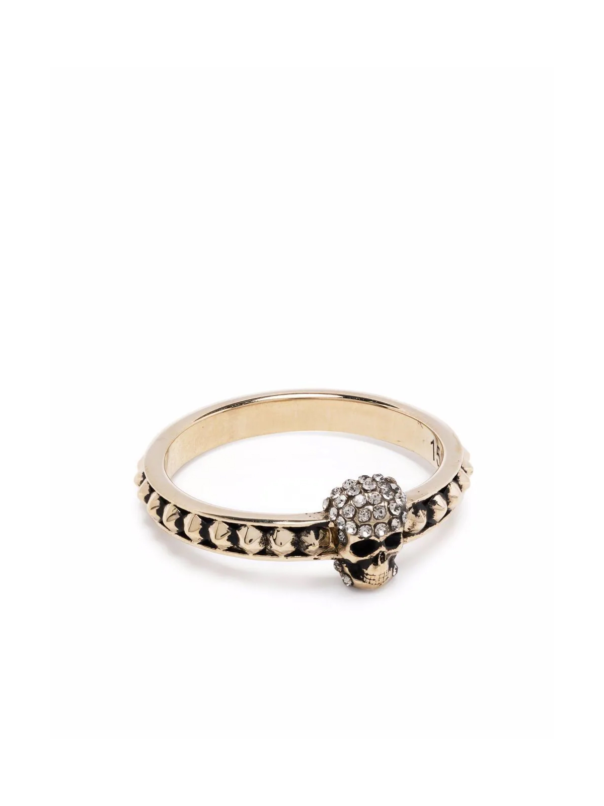 Alexander McQueen  Pave Skull Logo Ring