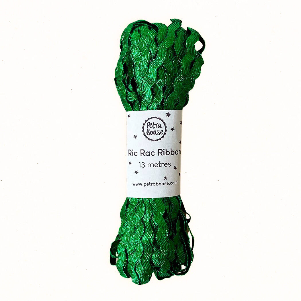 Petra Boase Metallic Ric Rac Ribbon - Emerald Green