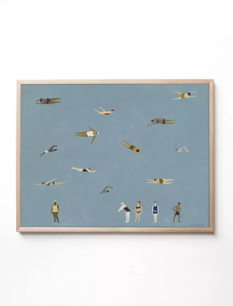 Fine Little Day | Swimmers Print Blue 40 X 50