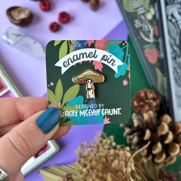 Stacey McEvoy Caunt Green Mushroom Enamel Pin