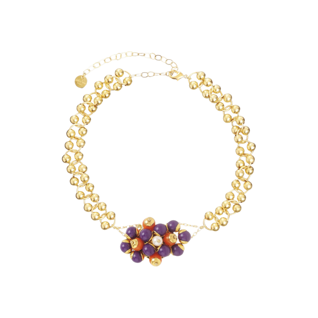 Julie Sion Choker Loops Violet Orange