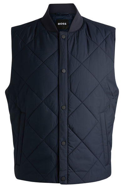 Hugo Boss Boss - P-canopus Water-repellent Regular-fit Gilet In Dark Blue 50518719 404