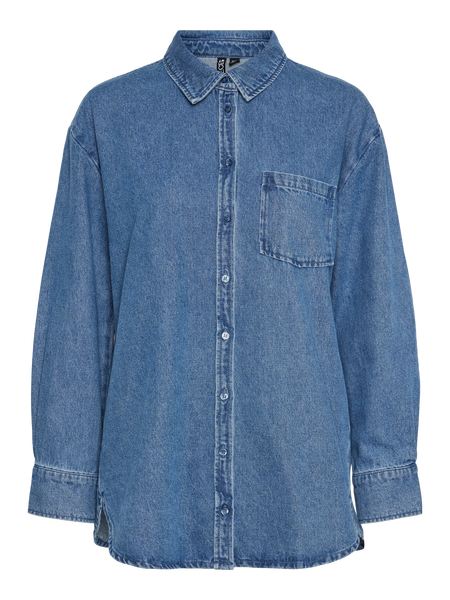 Pieces Pcmaisie Medium Blue Denim Blouse