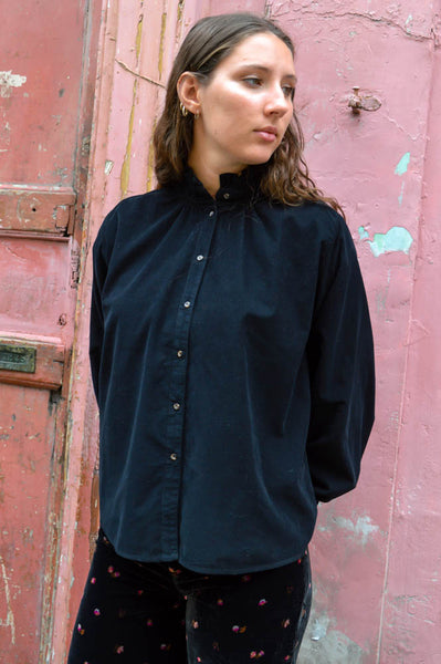 Sacrecoeur Soline Noir Velvet Blouse