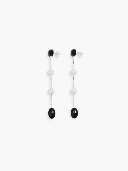 Ragbag Dualism Long Earrings - Silver