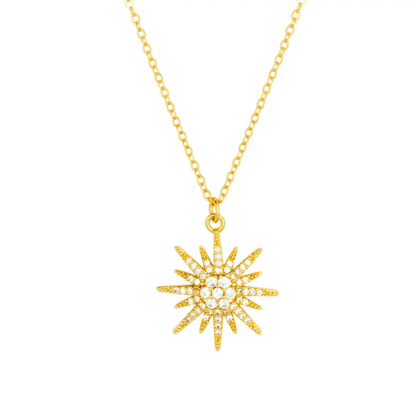 Ashiana Pria Gold Star Necklace - Crystal