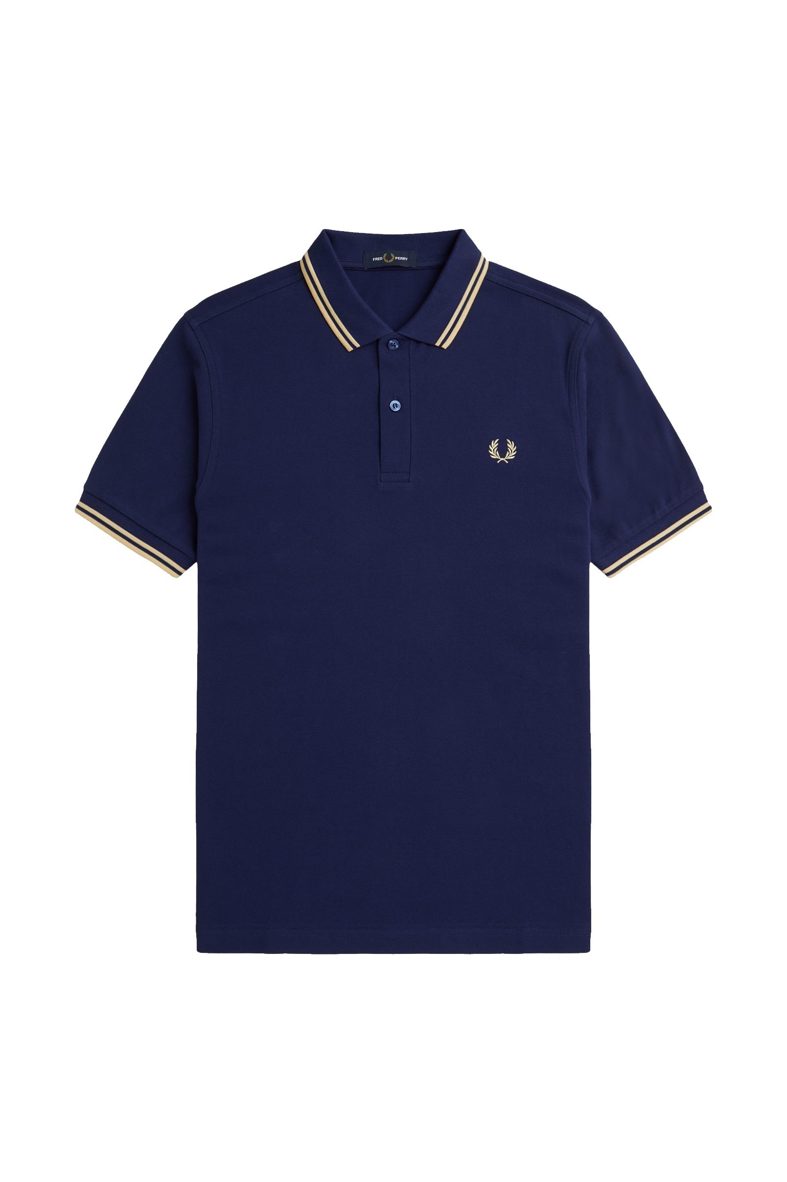 Fred Perry Slim Fit Twin Tipped Polo French Navy / Ice Cream / Ice Cream