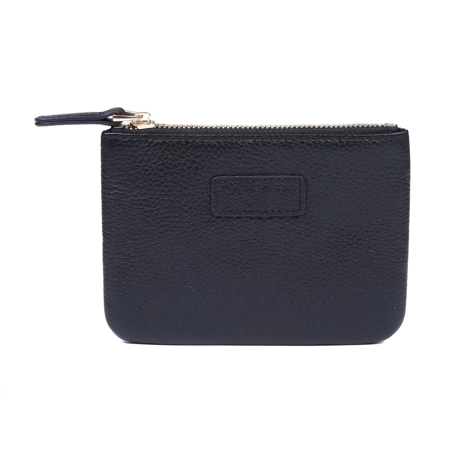 Pom Pom London Chelsea Leather Coin Purse - Black