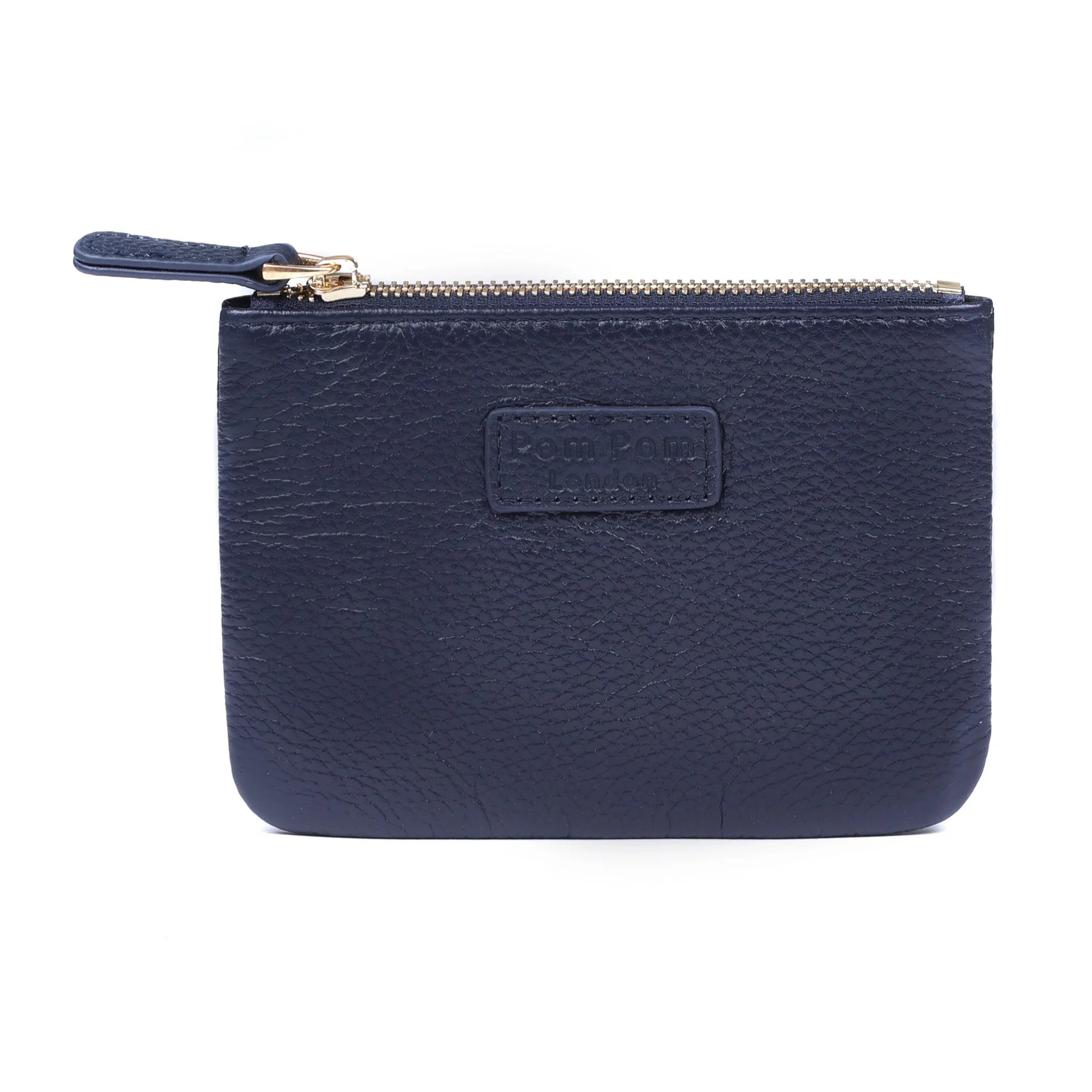 Pom Pom London Chelsea Leather Coin Purse - Navy