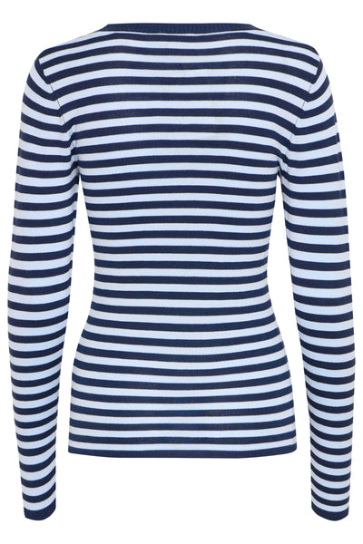 ICHI Diane Striped Long Sleeved Jumper