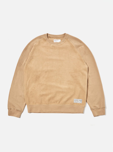 Universal Works 31184 Brush Back Sweatshirt In Sand