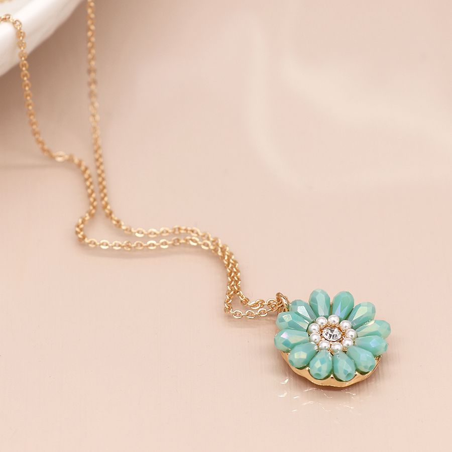  POM Jewellery Aqua Bead Pendant Necklace