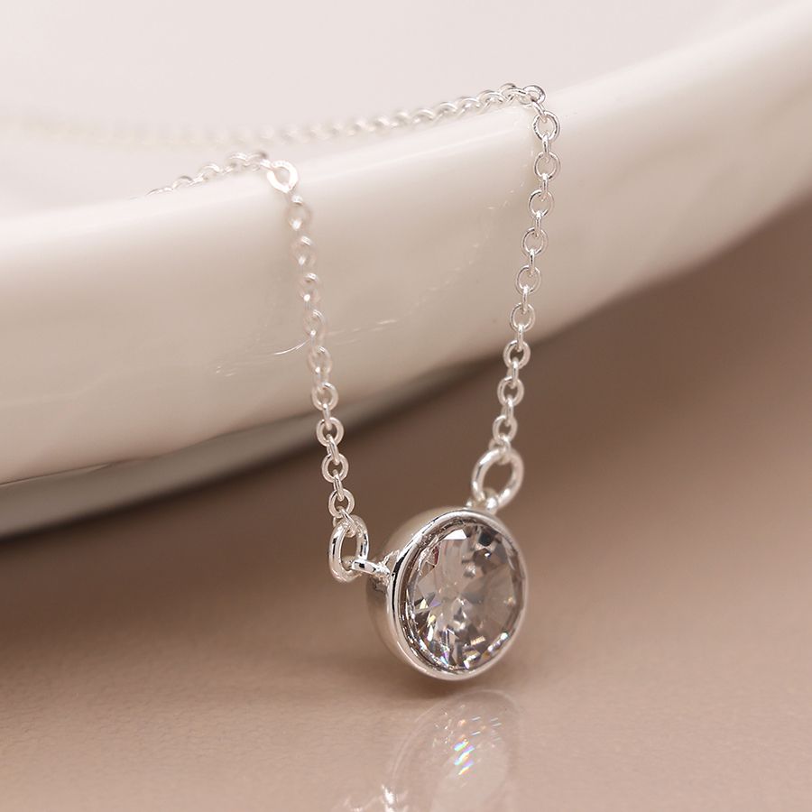  POM Jewellery Silver Plated Crystal Necklace