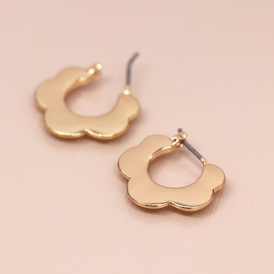  POM Jewellery Gold Plated Flower Sleeper Earrings