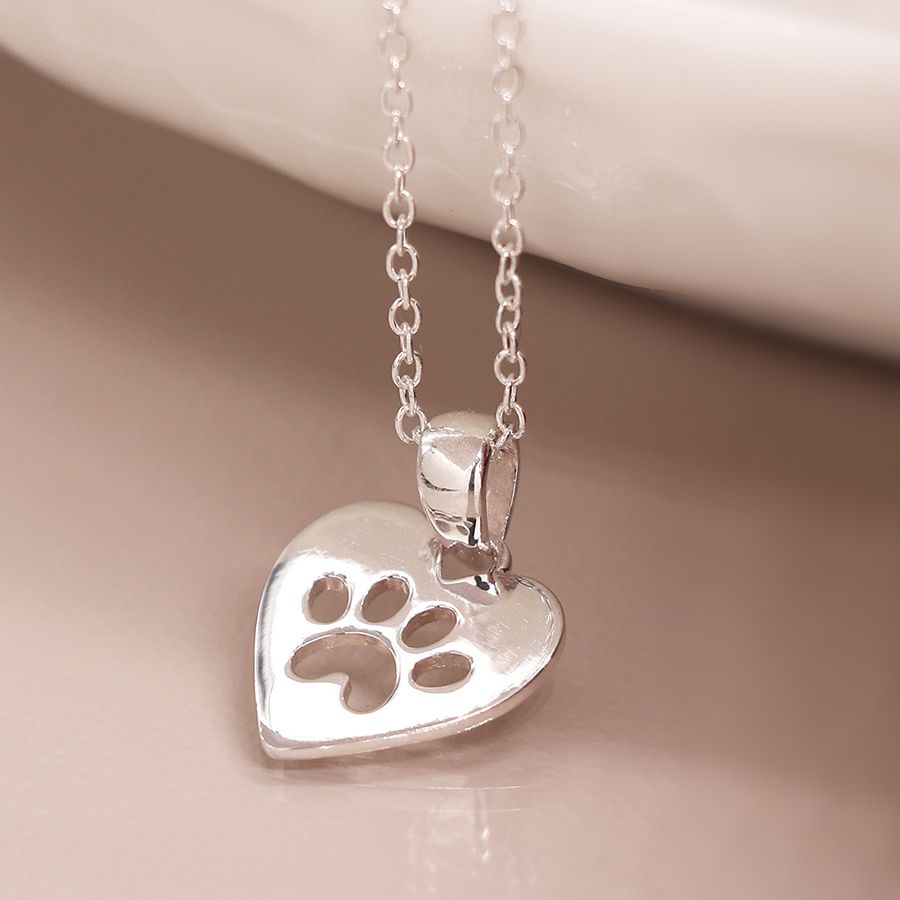  POM Jewellery Sterling Silver Paw Printed Necklace