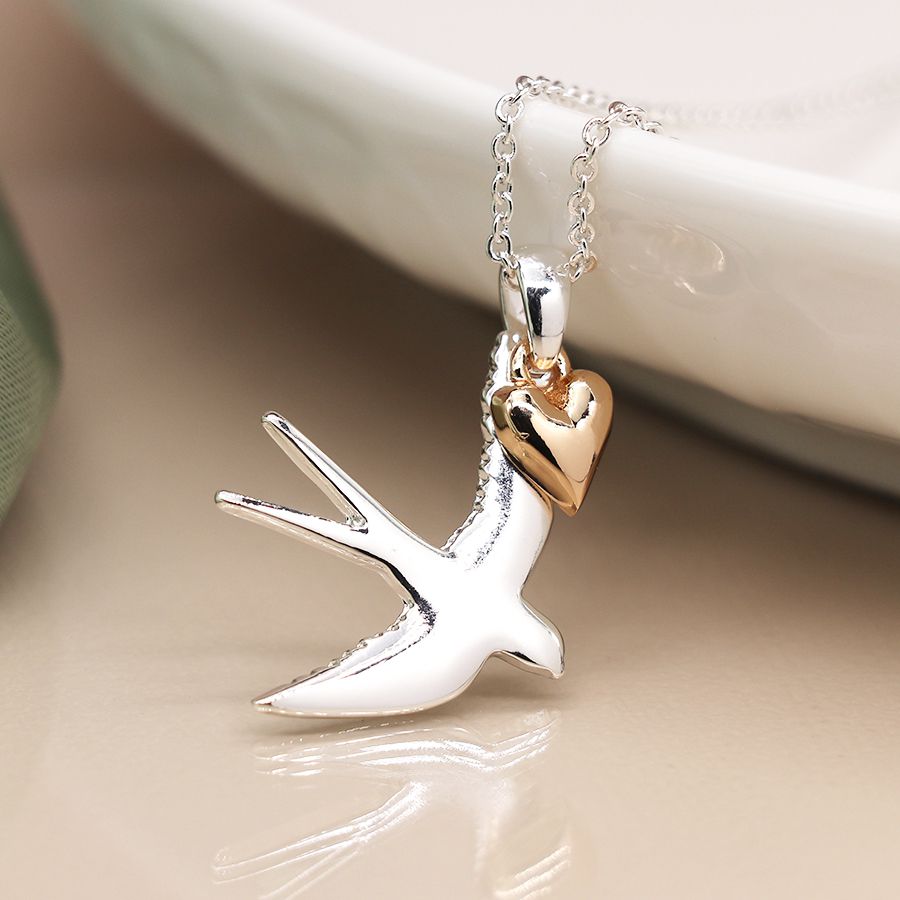  POM Jewellery Silver Plated Swallow Necklace