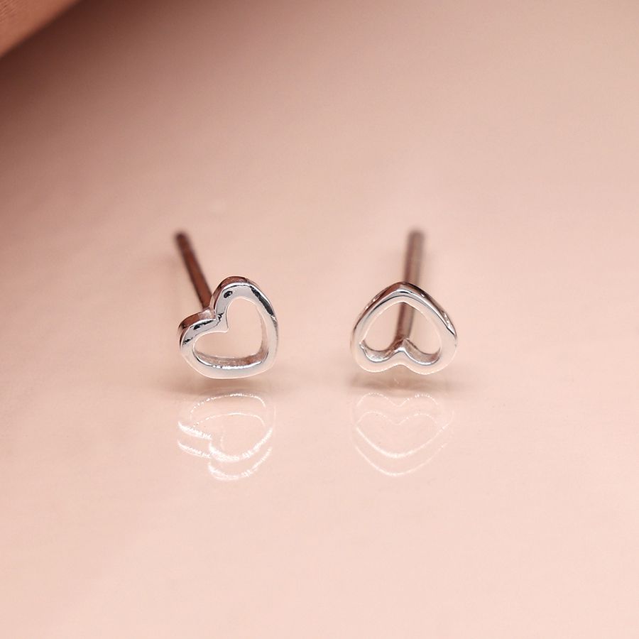  POM Jewellery Tiny Cut Out Heart Stud Earrings