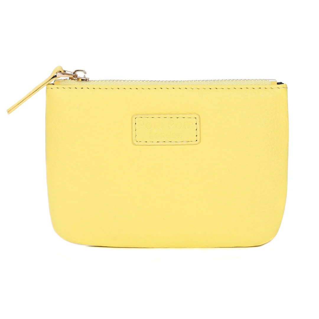 Pom Pom London Chelsea Leather Coin Purse - Sherbet Lemon	