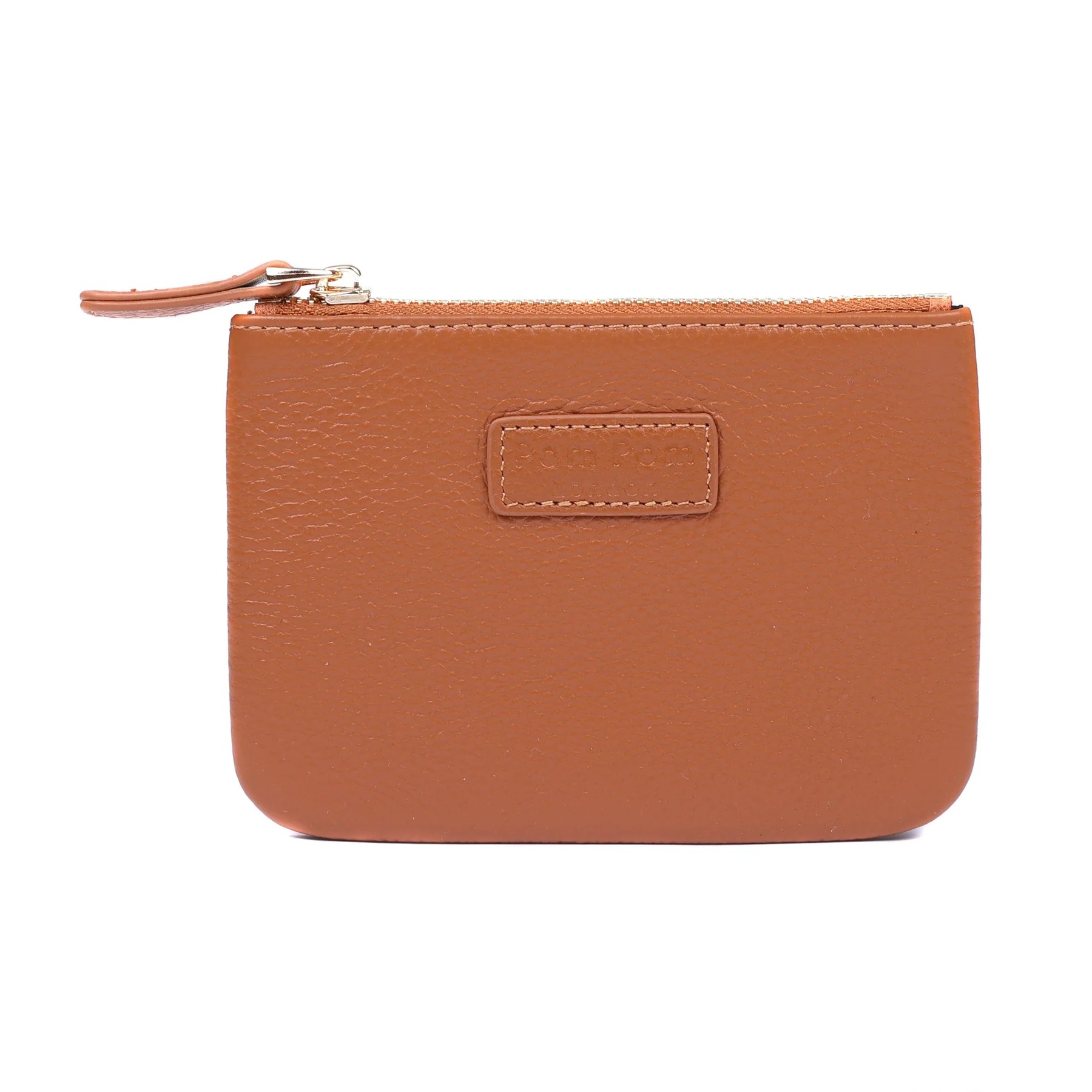 Pom Pom London Chelsea Leather Coin Purse - Tan