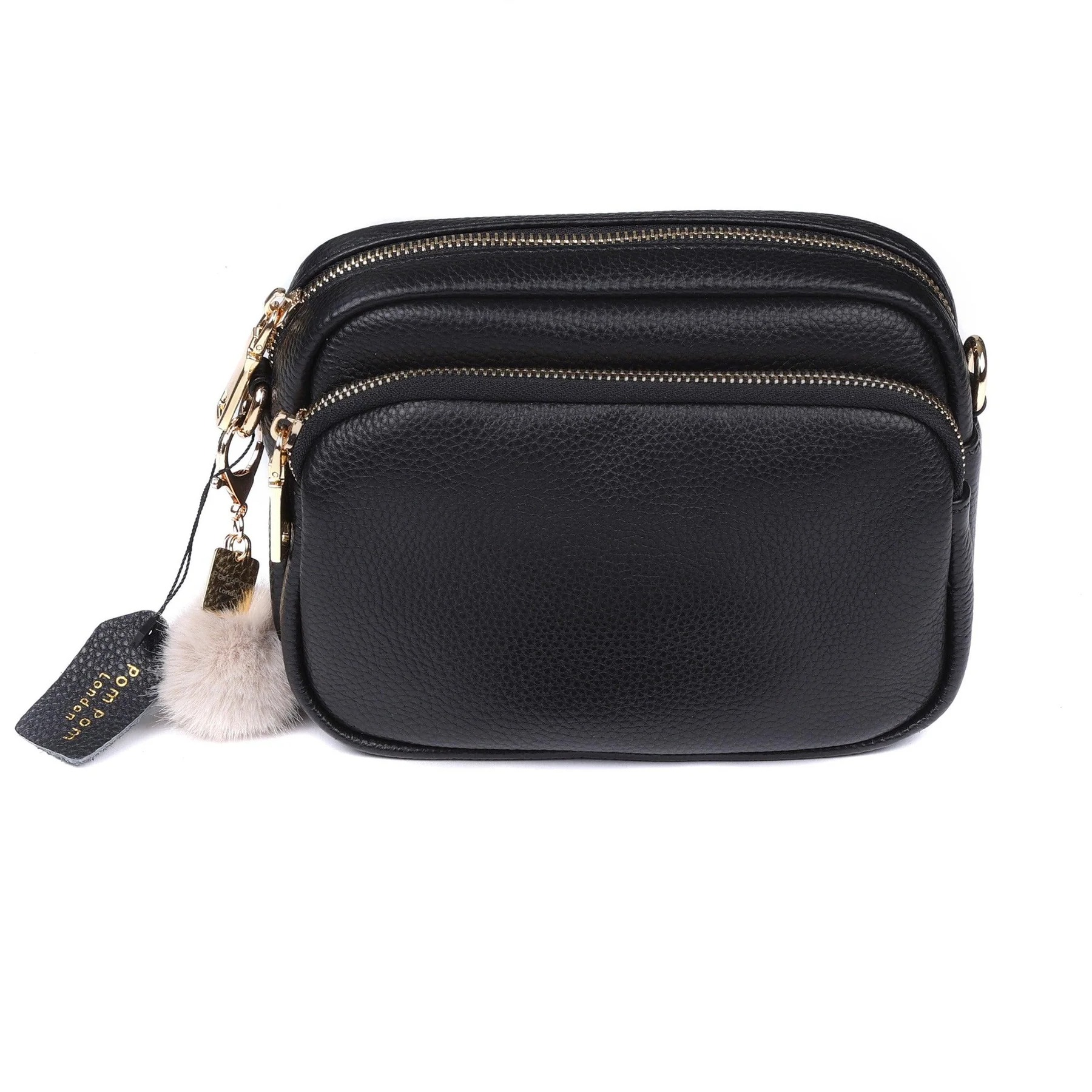 Pom Pom London Mayfair Leather Crossbody Bag - Black