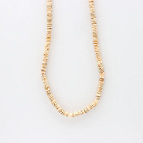 Pineapple Island Ahiki Natural Puka Shell Necklace In Beige