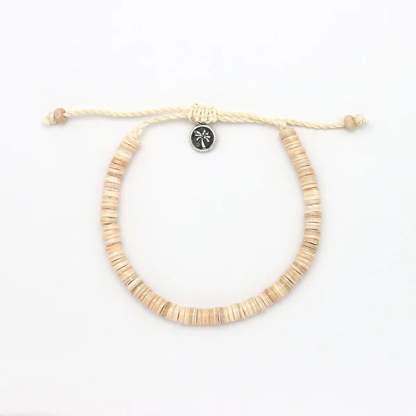 Pineapple Island Ahiki Natural Shell Bracelet In Beige