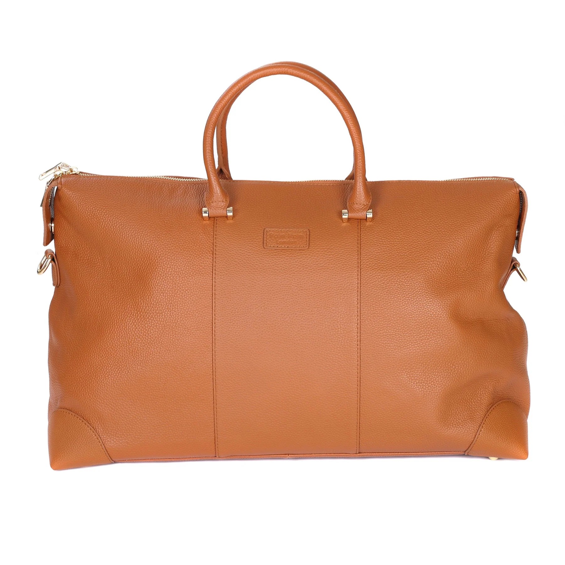 Pom Pom London Weekend Leather Holdall Bag - Tan