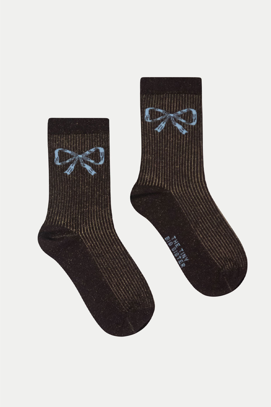 The Tiny Big Sister Charcoal Bow Medium Socks