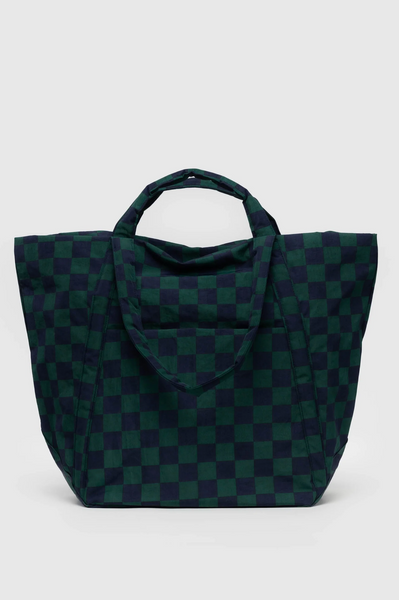 Baggu Travel Cloud Navy Green Check Bag