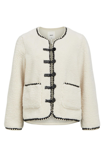 Object Pauline White Sand Teddy Jacket