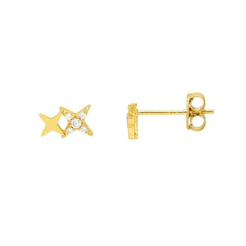 Estella Bartlett  Duo Star Studs - Gold Plated