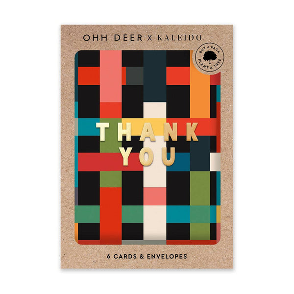 Ohh Deer UK + EU Plaid Thank You Card Set