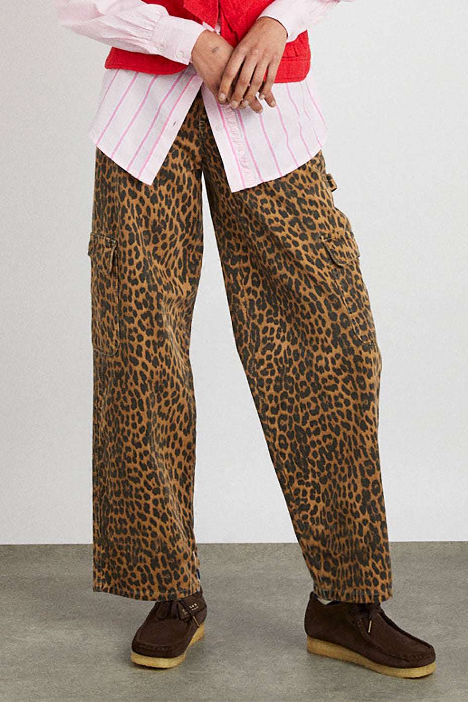 Damson Madder Leopard Cargo Jeans