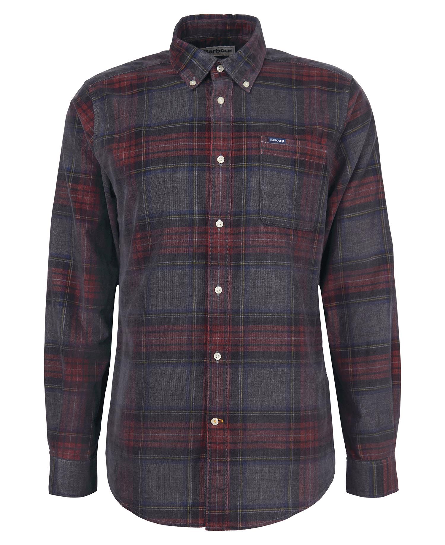 Barbour Southfield Soft Cord Tartan Shirt Grey Marl