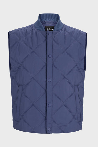 Hugo Boss Boss - P-canopus Water-repellent Regular-fit Gilet In Blue 50518719 412