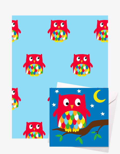 Toby Tiger Owl Gift Wrap + Card Bundle