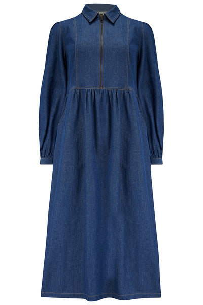 Sugarhill Kirsty Midi Smock Dress - Denim