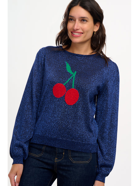 Sugarhill Tiff Jumper Navy, Cherry Good