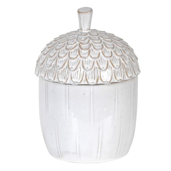 Persora White Ceramic Acorn Jar