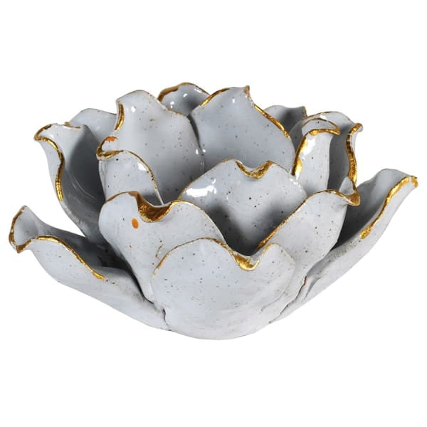 Persora Grey and Gold Ceramic Candle Holder